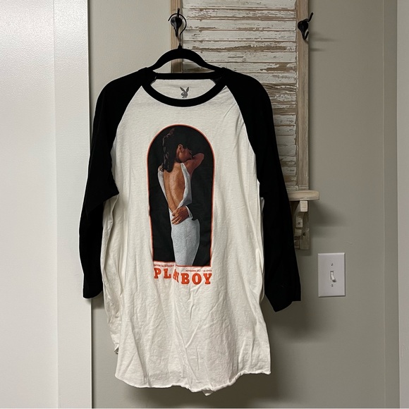 Vintage playboy magazine cover baseball tee - Picture 1 of 3